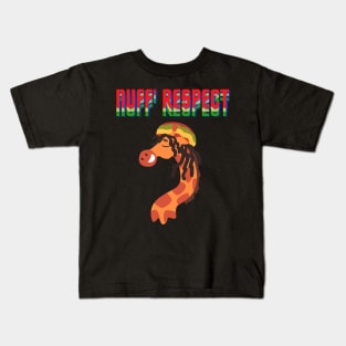 Nuff' respect rasta giraffe Kids T-Shirt